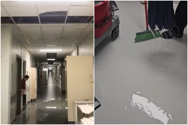 Πλημμύρισε το νοσοκομείο Νίκαιας – Βίντεο από το «ανακαινισμένο» τμήμα του πρώτου ορόφου