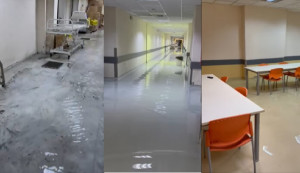Κακοκαιρία Elias: Πλημμύρισαν τα υπόγεια και η τραπεζαρία του Νοσοκομείου Βόλου
