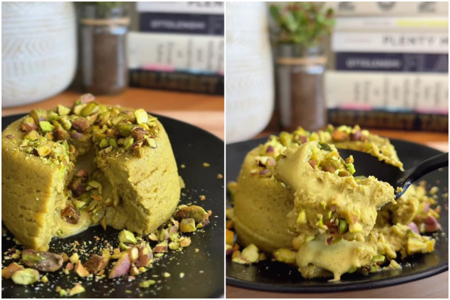 Πρωτεϊνική συνταγή για lava cake με φιστίκι Αιγίνης και ελάχιστες θερμίδες