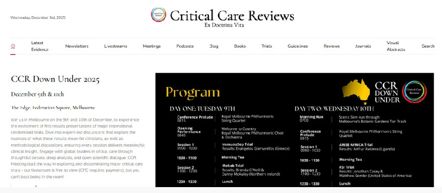 CCR Down Under 2025: Για πρώτη φορά ελληνική μελέτη μεταξύ των οκτώ κορυφαίων κλινικών δοκιμών στον κόσμο